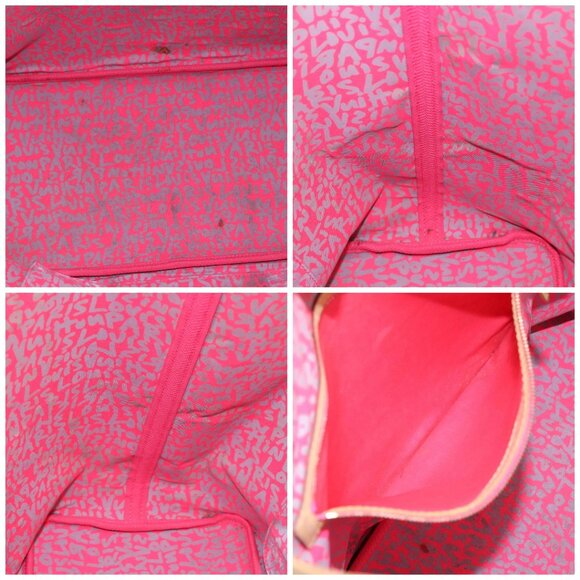 LOUIS VUITTON Monogram graffiti Neverfull GM Tote Bag Fuchsia M93701 Auth - Picture 15 of 16